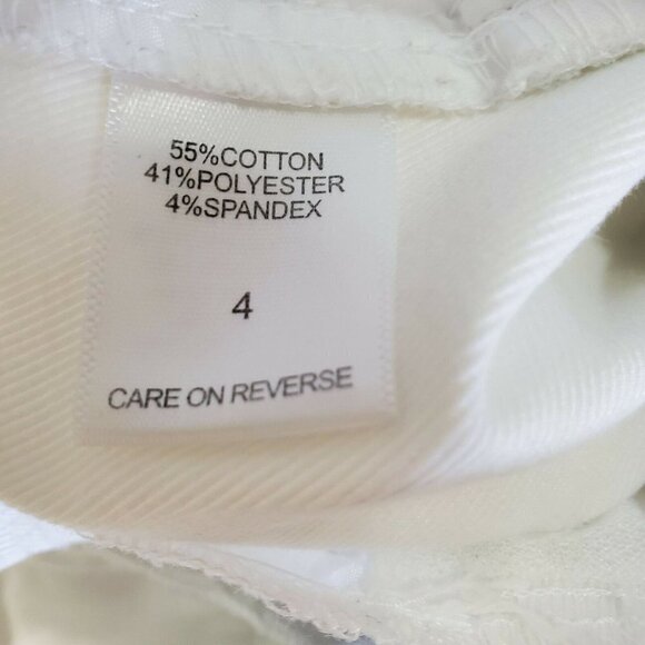 NYC Skimmer White Cotton Twill Shorts Clam Digger Pockets Mid Rise Womens 4 NEW - Picture 6 of 7